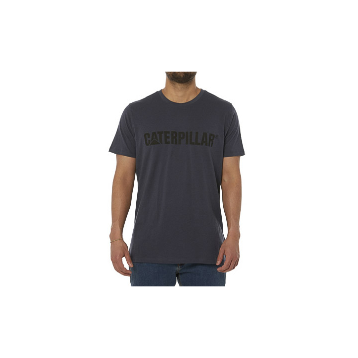 Caterpillar Caterpillar Logo Men's T-Shirts Navy | Cat-513692