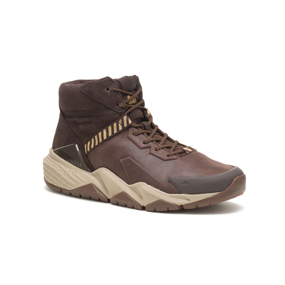 Caterpillar Context Mid Wp Men's Ankle Boots Dark Brown | Cat-439107