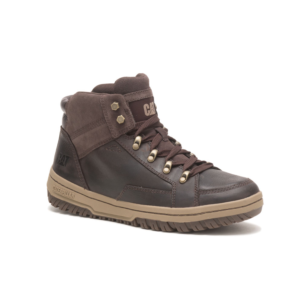Caterpillar Crate Men's Work Boots Coffee | Cat-508734