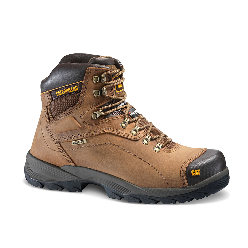 Caterpillar Diagnostic Hi St Men's Safety Boots Dark Beige | Cat-250796