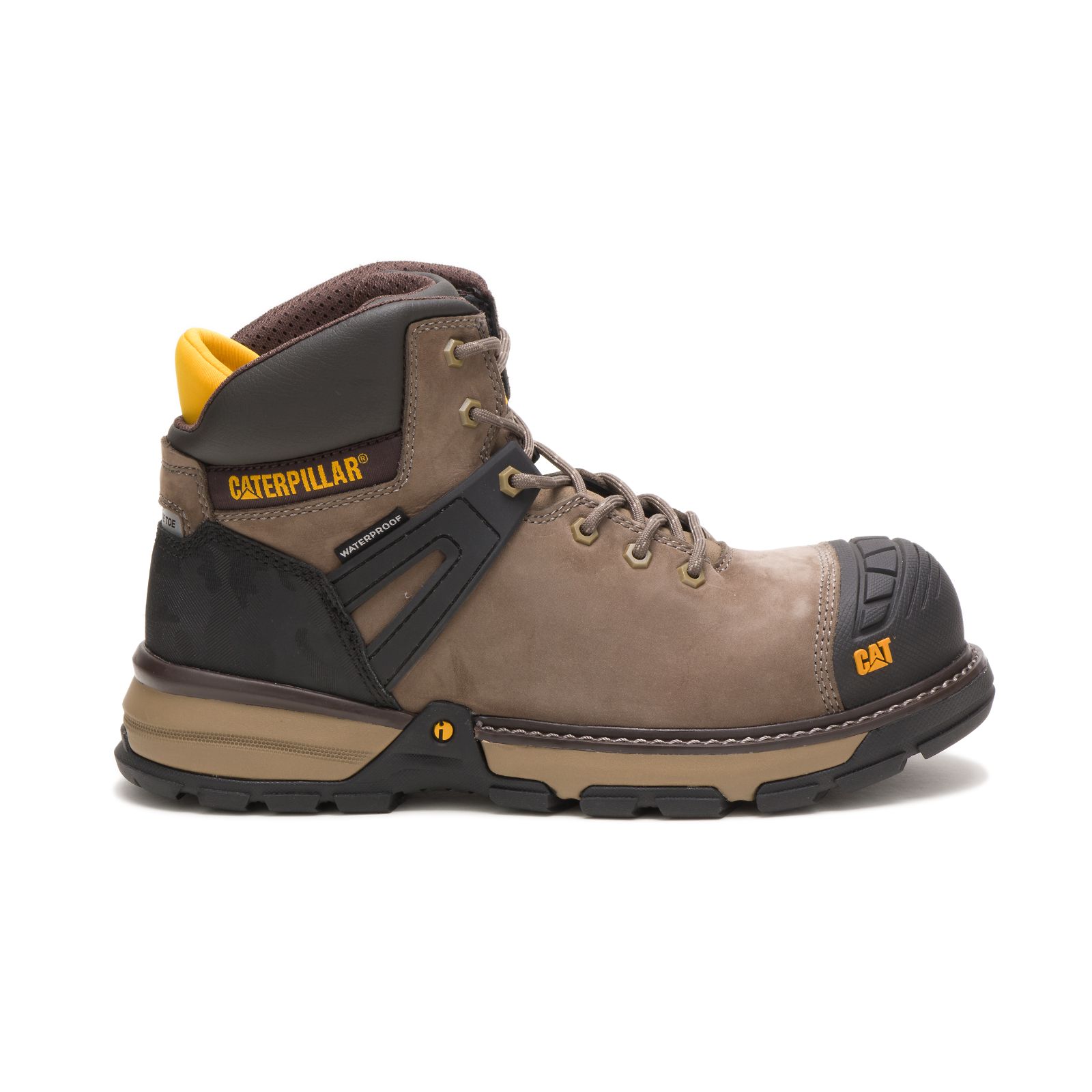 Caterpillar Excavator Superlite Waterproof Nano Toe Men's Work Boots Brown/Black | Cat-039481