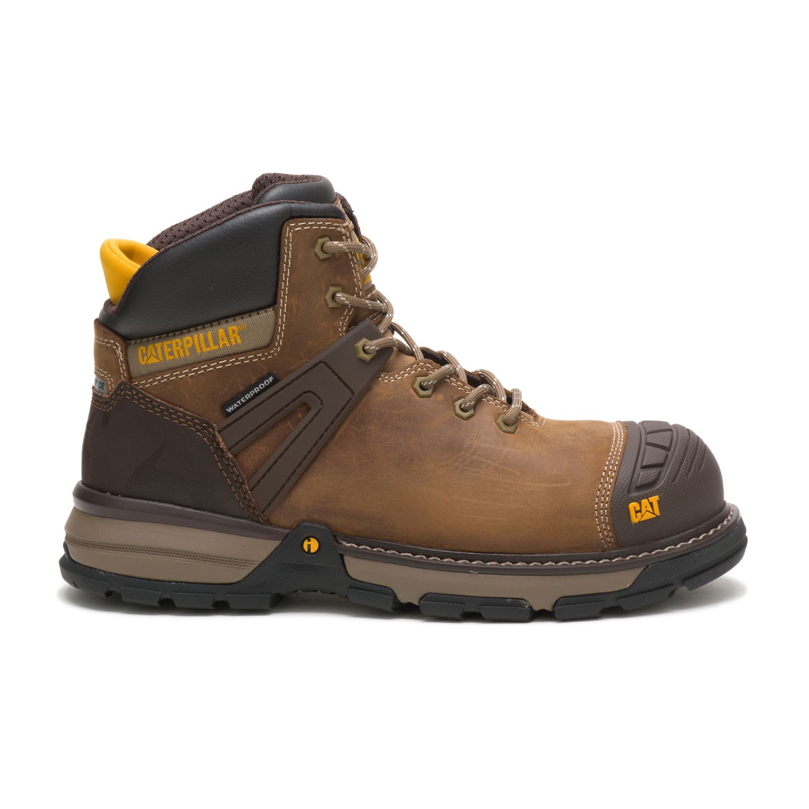 Caterpillar Excavator Superlite Waterproof Nano Toe Men's Work Boots Brown/Black | Cat-148926