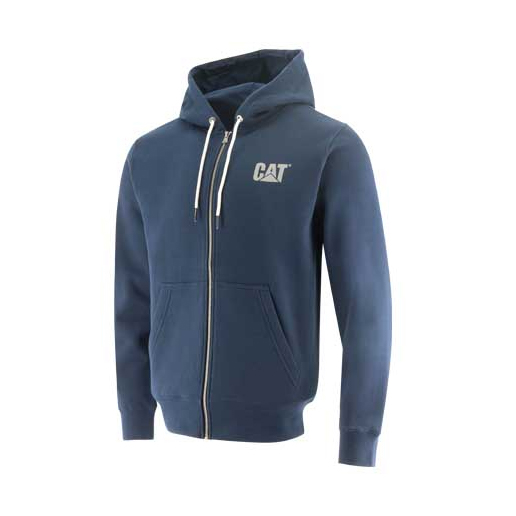 Caterpillar Foundation Fz Dm Hooded Sweatshirt Men's Hoodies Blue | Cat-234185