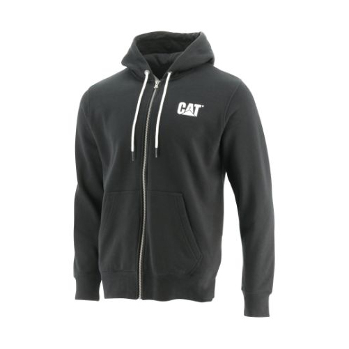 Caterpillar Foundation Fz Dm Hooded Sweatshirt Men's Hoodies Black | Cat-426139
