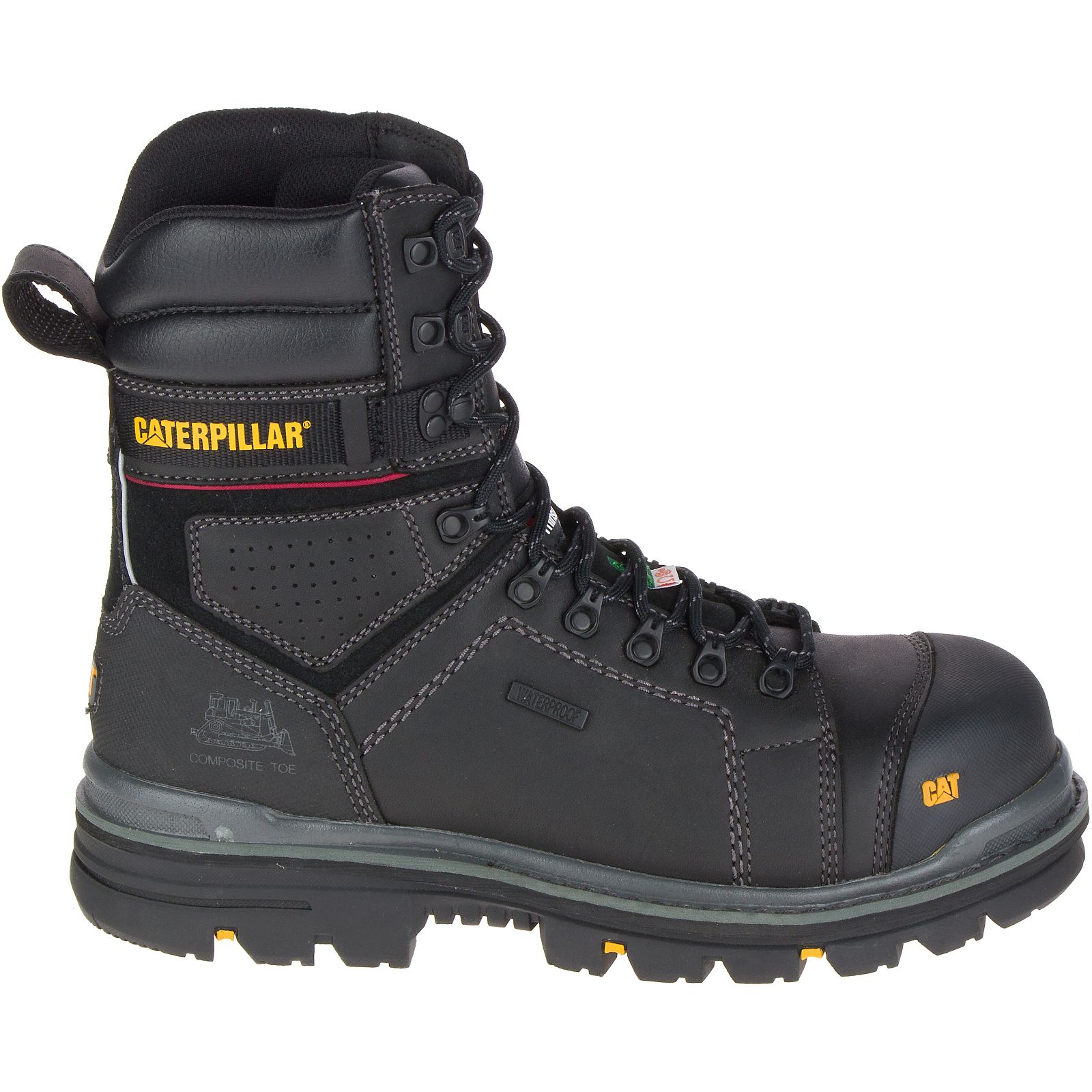 Caterpillar Hauler 8" Waterproof Composite Toe Csa Men's Work Boots Black | Cat-670832