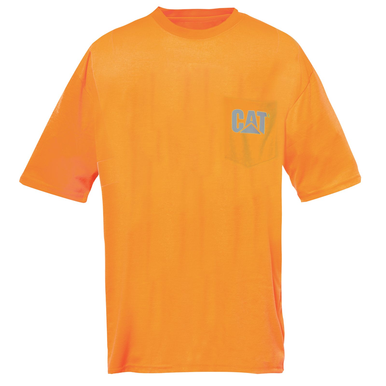 Caterpillar Hi-vis Trademark Pocket Men's T-Shirts Orange | Cat-213697