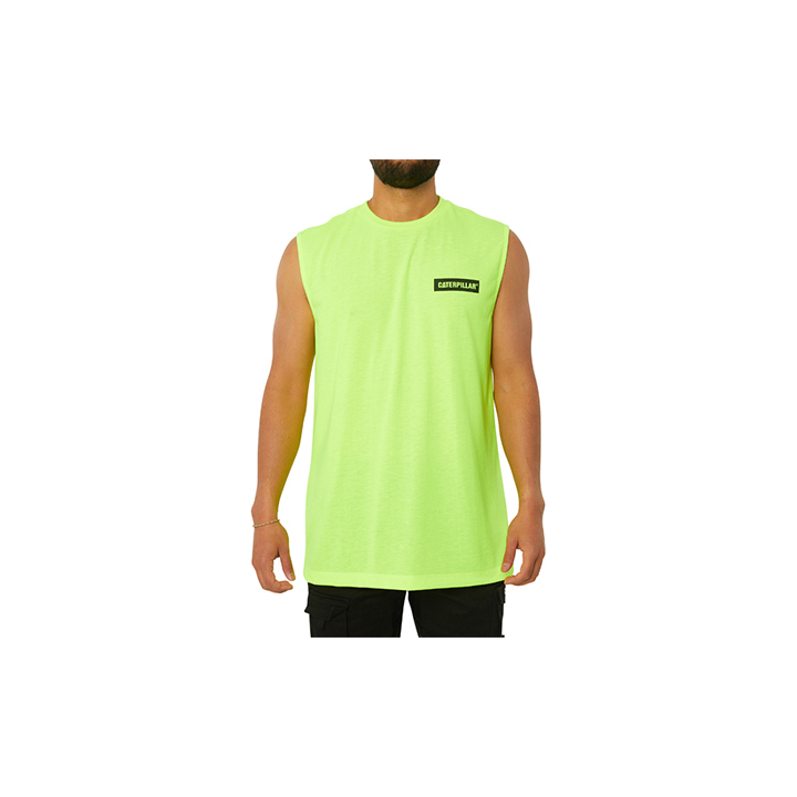 Caterpillar Icon Muscle Men's Tank Yellow | Cat-753921