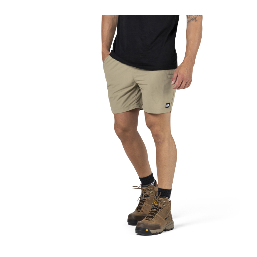Caterpillar Nylon Men's Shorts Khaki | Cat-697510