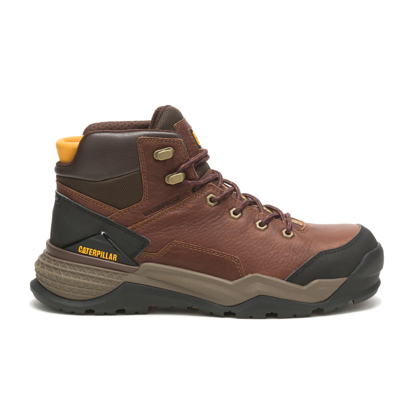 Caterpillar Provoke Mid Waterproof Alloy Toe Men's Work Boots Brown | Cat-724853