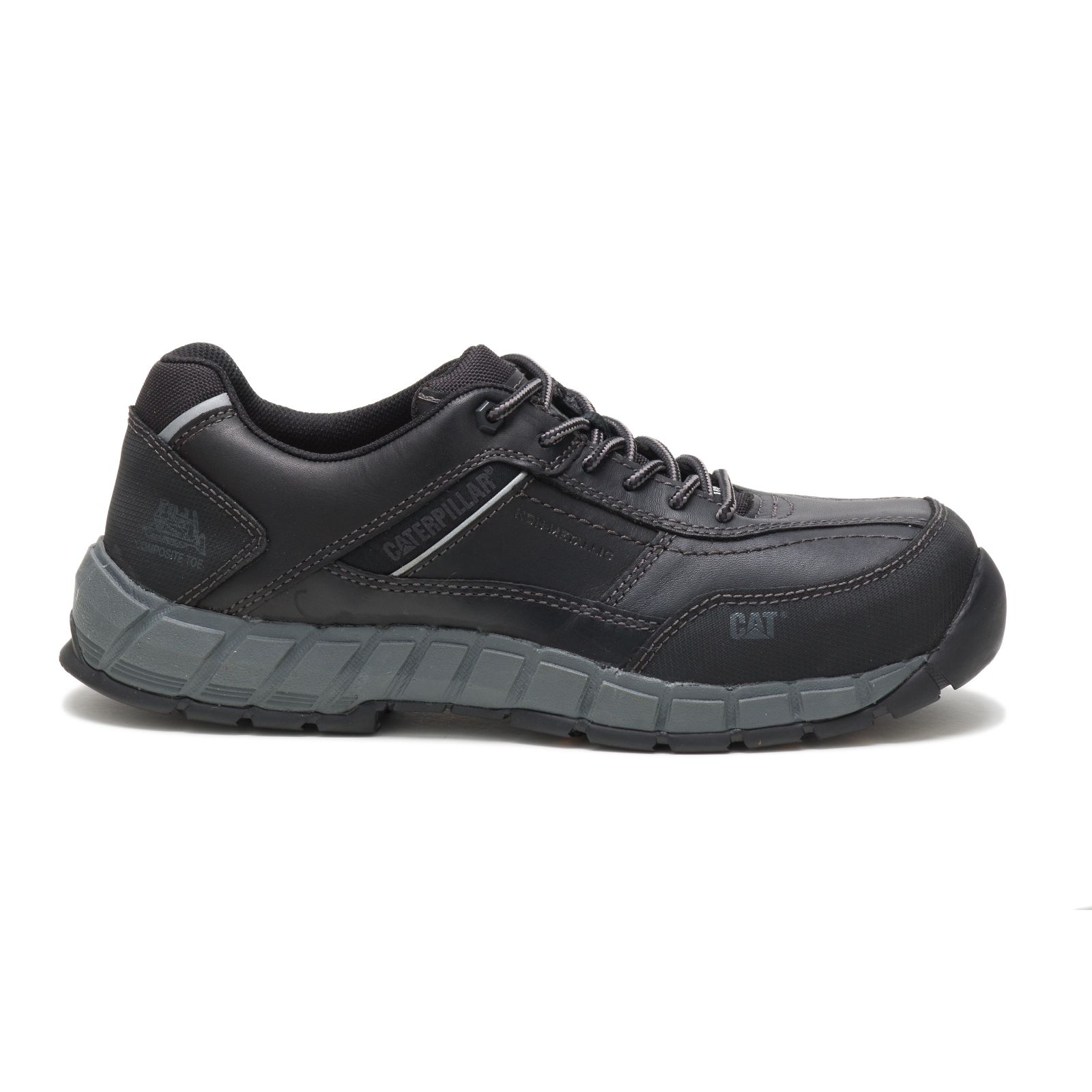 Caterpillar Streamline Leather Composite Toe Men's Work Shoes Black | Cat-819642