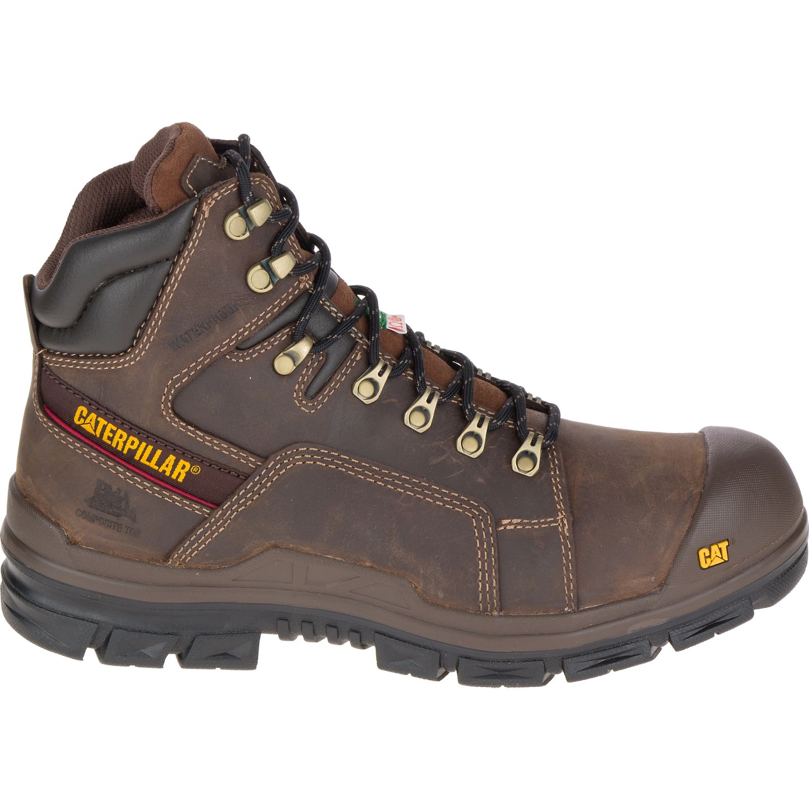 Caterpillar Struts Waterproof Tx Csa Nt Men's Work Boots Dark Brown | Cat-840632
