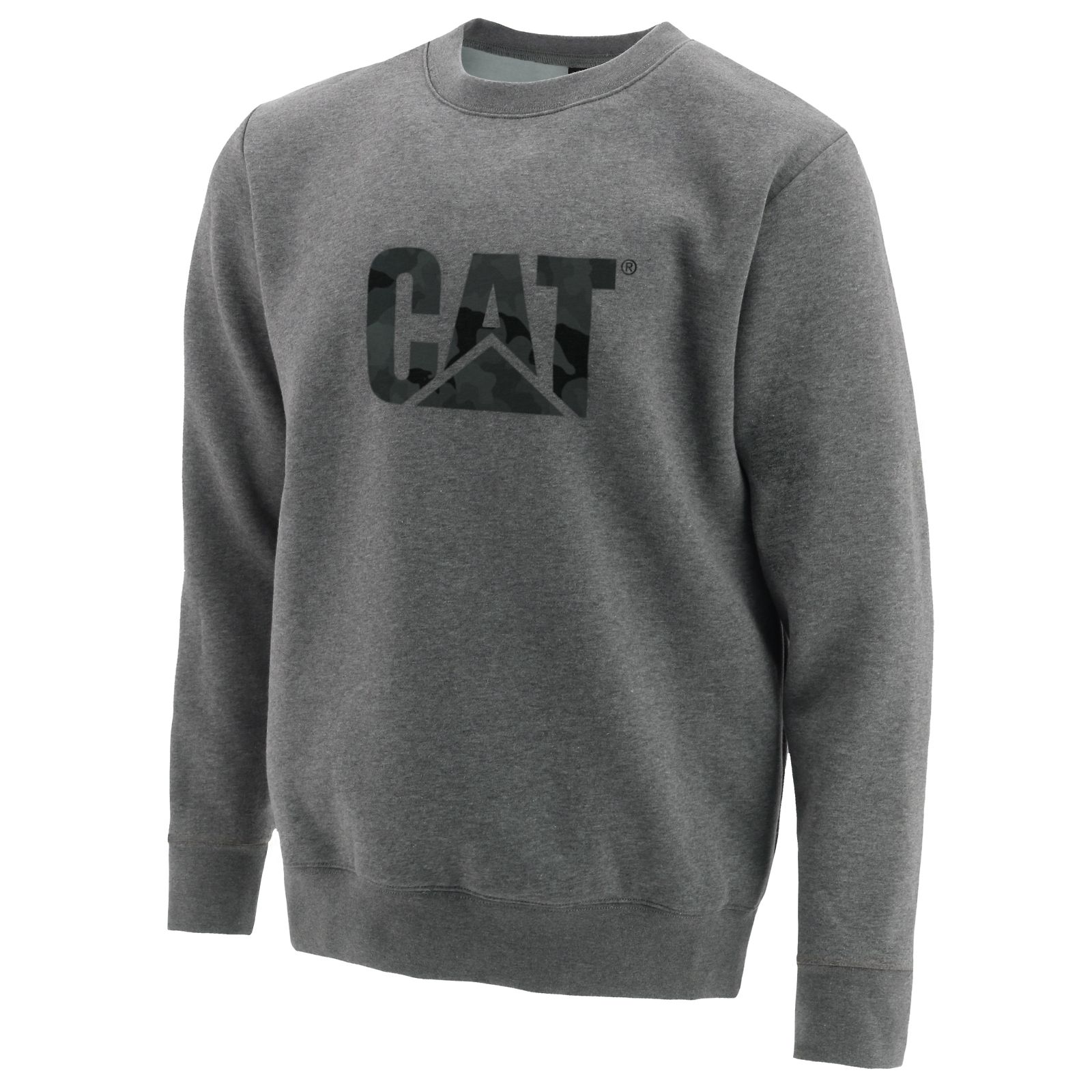 Caterpillar Trademark Logo Crewneck Men's Sweatshirts Grey | Cat-028546