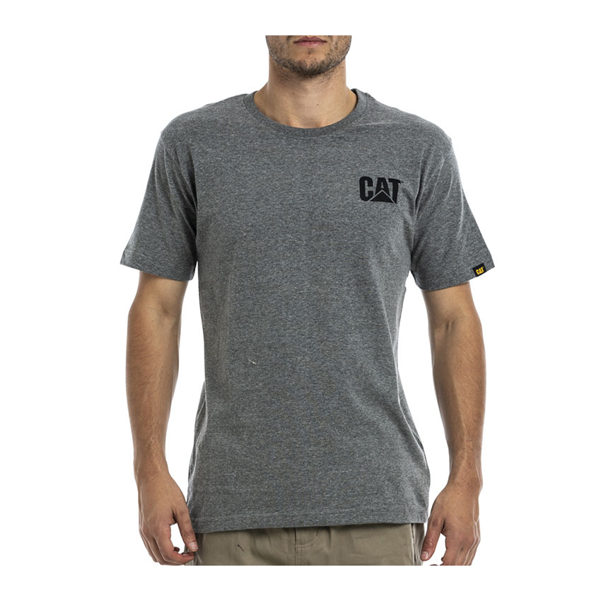 Caterpillar Trademark Men's T-Shirts Grey | Cat-764051