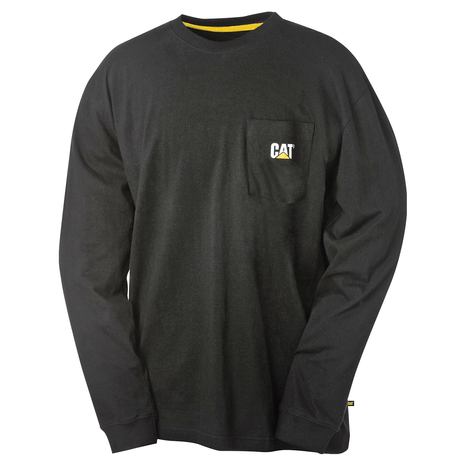 Caterpillar Trademark Pocket Long Sleeve Men's T-Shirts Black | Cat-928501