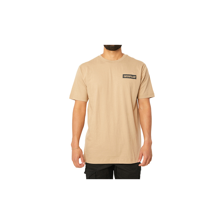 Caterpillar Triton Block S/S Men's T-Shirts Brown | Cat-321098