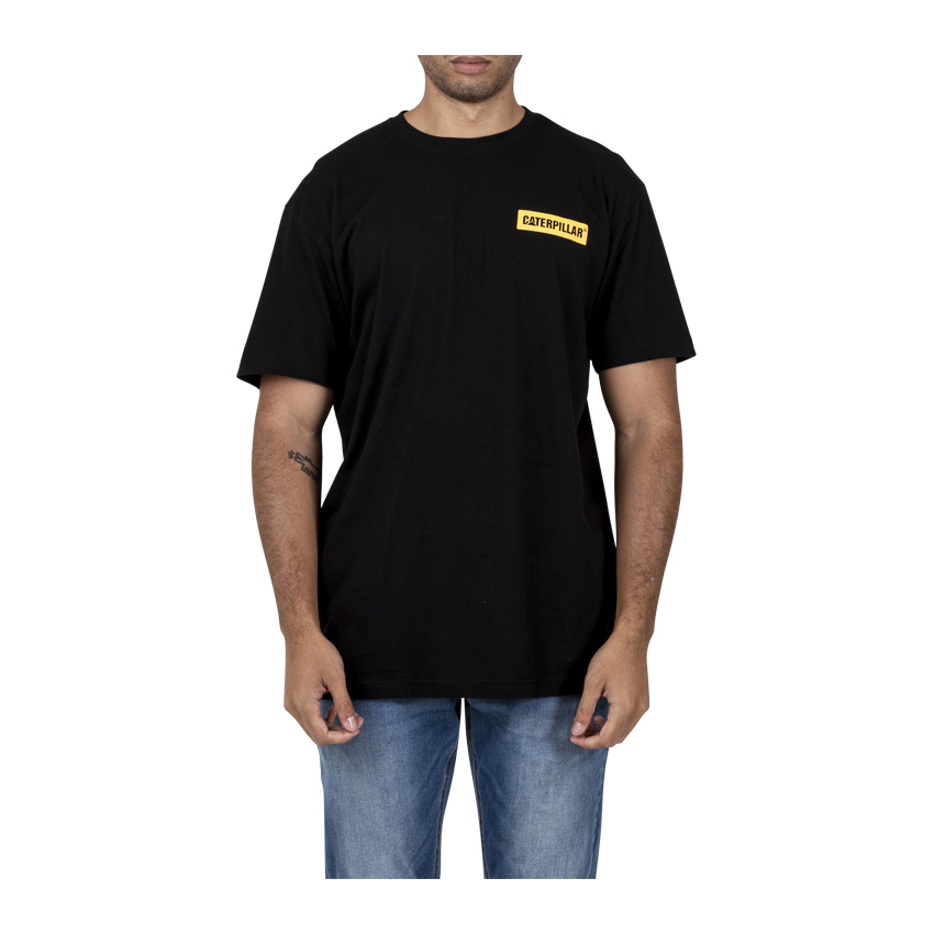Caterpillar Triton Block S/S Men's T-Shirts Black | Cat-685432