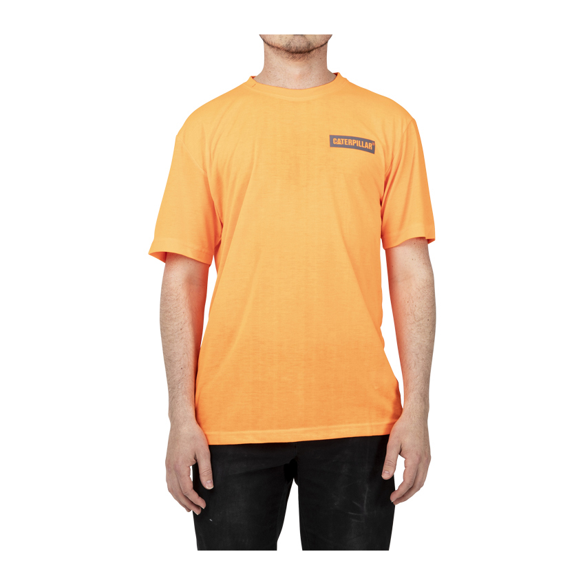Caterpillar Triton Block S/S Men's T-Shirts Orange | Cat-879601