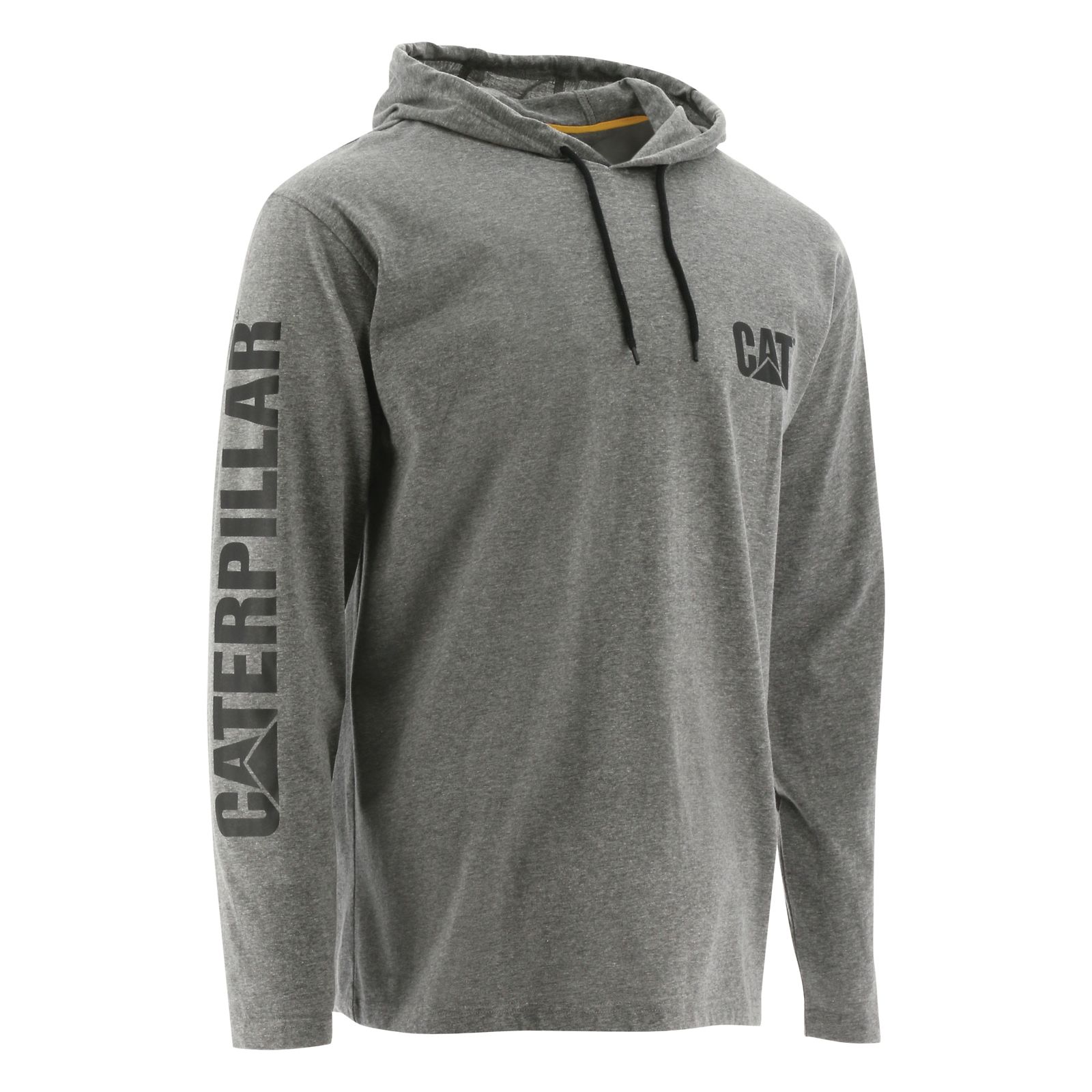 Caterpillar Upf Hooded Banner Long Sleeve Men's T-Shirts Grey | Cat-395421