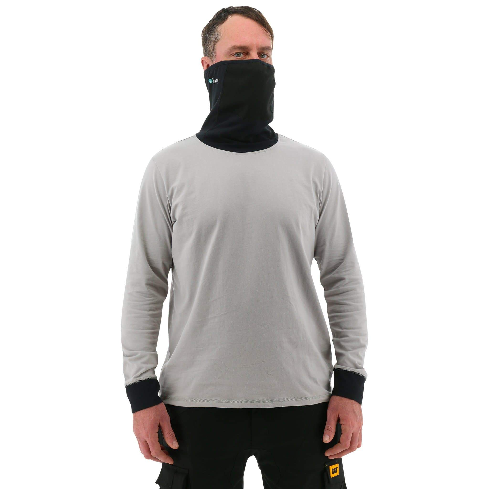Caterpillar Viral Off L/S Gaiter Men's T-Shirts Grey | Cat-856742