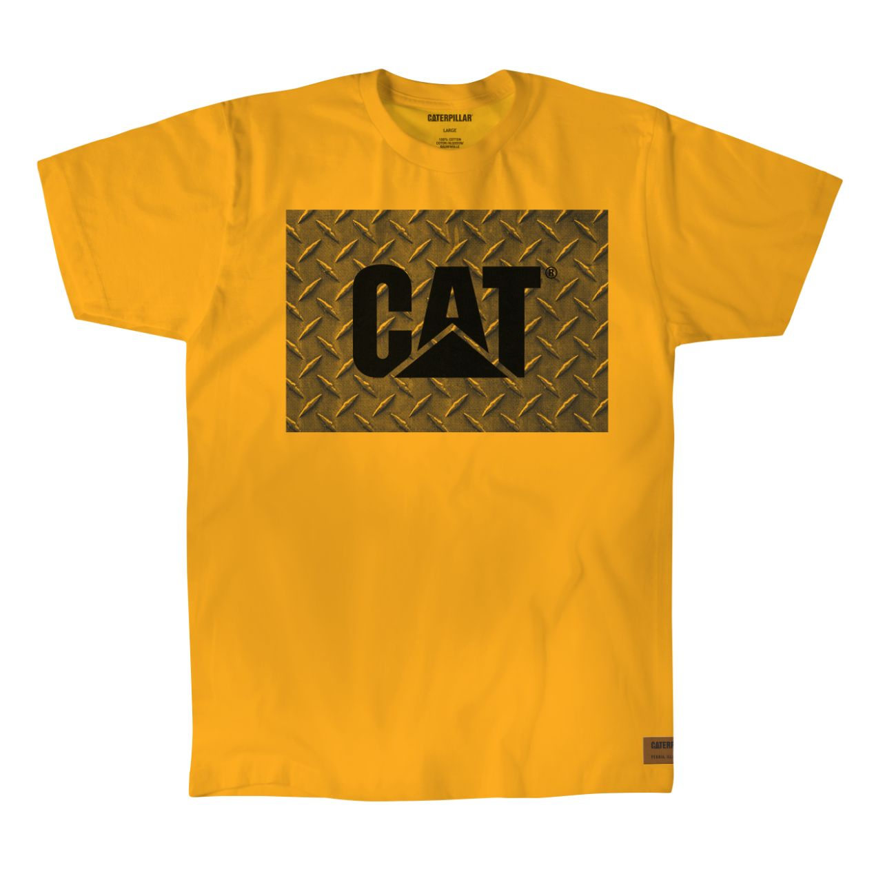 Caterpillar Work Diamond Plate Men's T-Shirts Yellow | Cat-130594
